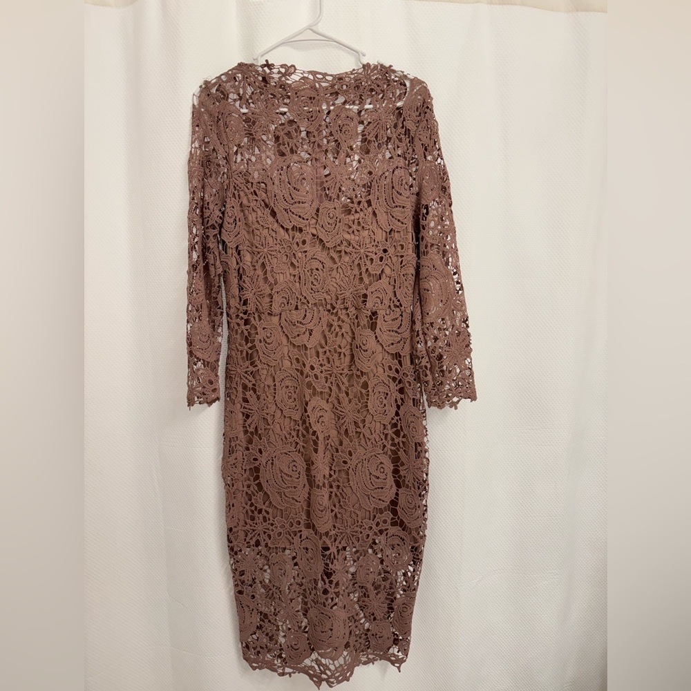 Elegant Lace Dress in Brown